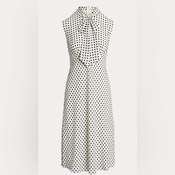 Polka-Dot Georgette Tie-Neck Dress size 2 (Sold out online) - Picture 2 of 9